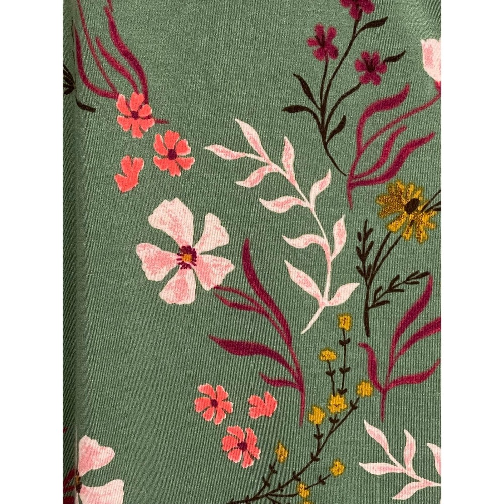 LOGO Lori Goldstein 3X Green Floral Tunic Dress Sharkbite Lagenlook Boho - Picture 14 of 16